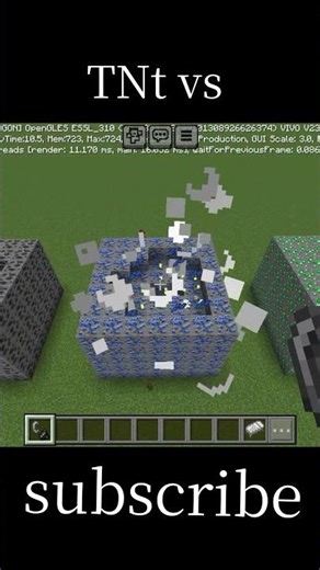 TNT vs ores in Minecraft