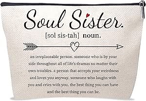 Lightzz Personalized Makeup Bag for Women - Encouraging Gift for Travel, Birthdays, Friends, Teachers, Graduations, and Christmas - Ideal for Daily Use with a Touch of Inspiration, Bestie, Features a