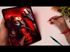 Draw With Me - Angry Kali Mata Drawing, Ma Kali Drawing, Outline Tutorial 😍