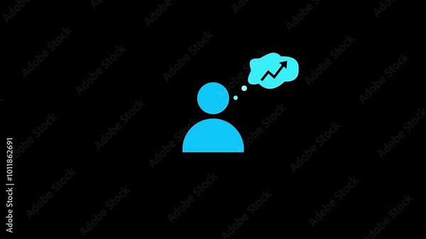 Icon concept with man icon. Person with a speech bubble containing refresh, rating or recycle icon