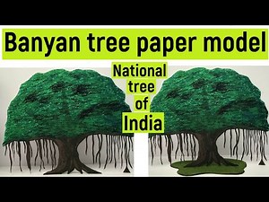 Banyan tree model | banyan tree | banyan tree drawing | banyan tree 3d model | diyas funplay | paper