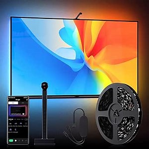 MIHEAL TV LED Backlight with Sensor,9.84FT RGB Strip Lights for 32-50inch PC, TV, Monitor, Smart TV Lights Behind That Sync with Screen, Compatible with App Music Sync, for Gaming Room