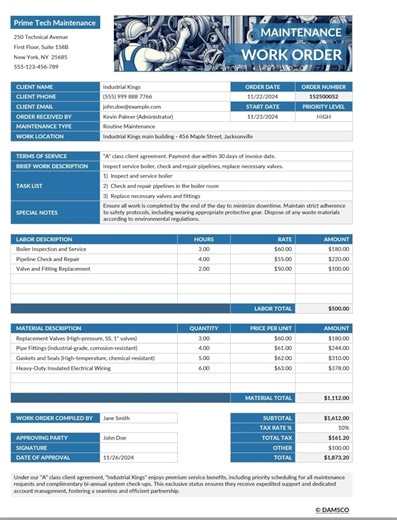 Mechanic Invoice Template | Automotive Repair Order (digital Download)'editable' Auto-mechanic - Etsy