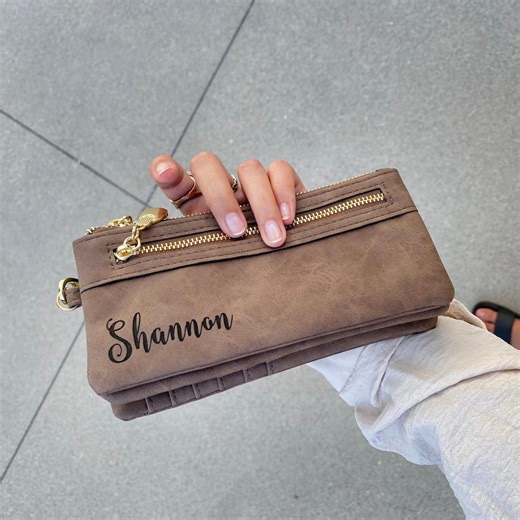 Personalized Leather Bifold Wallet for Women RFID Protection, Custom Engraved - Etsy Hong Kong