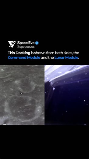 Space Eve on Instagram: "Apollo 11’s Lunar Module and Command Module meet in lunar orbit, shown from two perspectives during the docking sequence. This precision maneuver was essential for bringing the crew home. Follow @spaceeves #Apollo11 #MoonMission #SpaceHistory #NASA"
