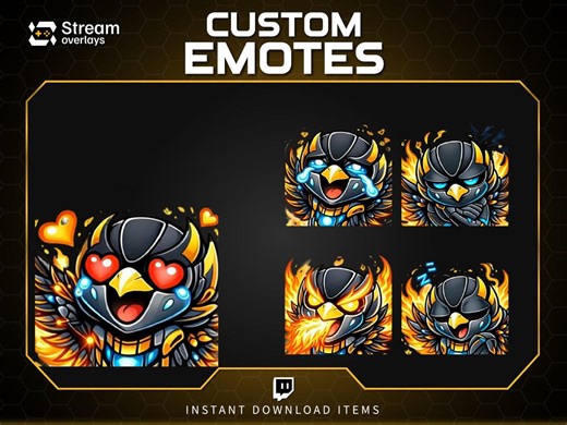 Flaming Phoenix Emotes | Fire Bird Twitch Stickers Pack | Cyborg Phoenix Emojis | Robotic Phoenix Emote for Streamers on Discord, YT, FB - Etsy Australia