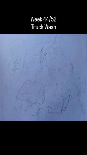 Week 44/52 Truck Wash Alcohol marker and ink #EmilyLarkinsArt | Emily Larkins Author