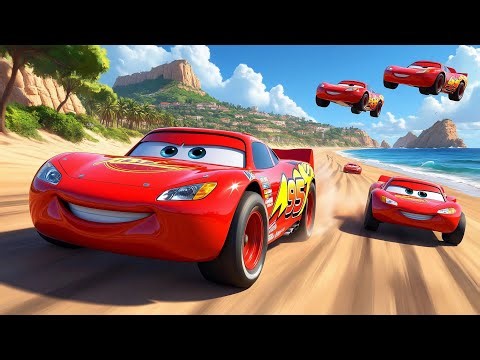 Cartoons about cars: Lightning McQueen and friends - extreme jumps