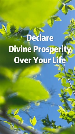Declare Divine Prosperity Over Your Life. Keep speaking life over yourself.