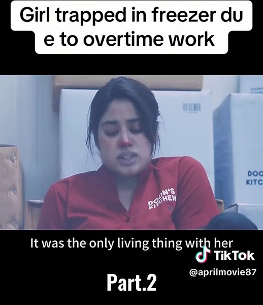 Girl trapped in freezer due to overtime work #movie #tiktok #film