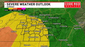 Code Red: Slight risk for severe weather on Sunday in Middle Tenn. expands into Nashville
