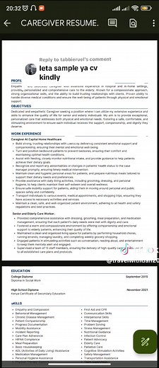 Sample Caregiver Resume - Job Specific Template