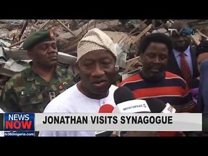 Nigerian President visits Synagogue church collapsed building