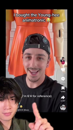 Measuring FaZe Rug's Height with a Squid Game Statue