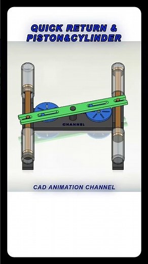 QUICK RETURN & PISTON&CYLINDER MECHANISM #mechanism #engineering #machine #mechanicaldesign