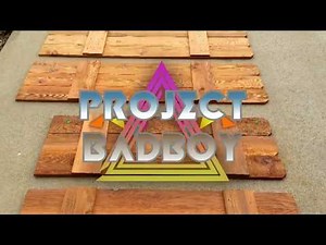 Stain and install homemade cedar shutters