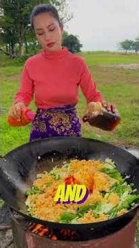 Village Cooking Style: Giant Egg Recipe with Noodles and Cabbage #primitivecooking