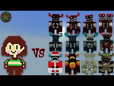 2D Chara Bot vs Warden Plus (Wardens) | Minecraft Bedrock | MobBattle 