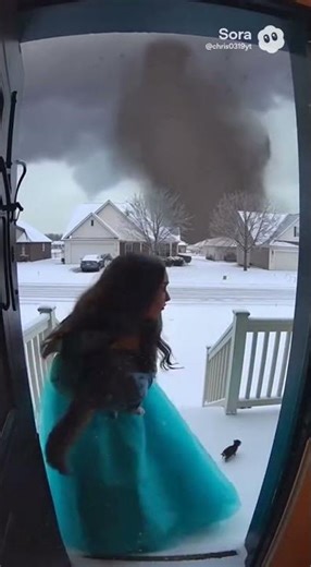 She Ran Into a Blizzard to Save a Cat Family… Seconds Before Disaster Hit 🌪️❄️🐱 #cat