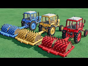 WORK with Colors - CULTIVATING with GIANT ROLLER and Mini Tractors | Farming Simulator 22