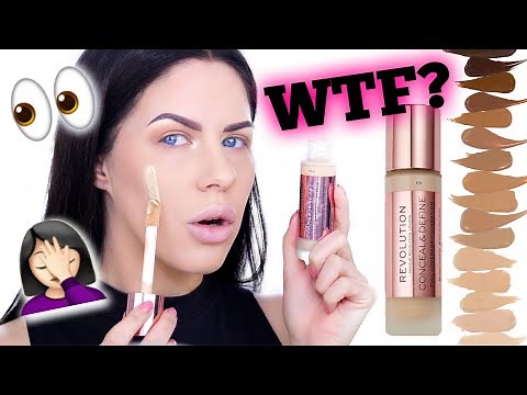 MAKEUP REVOLUTION CONCEAL & DEFINE FOUNDATION | FIRST IMPRESSIONS, WEAR TEST & REVIEW!!