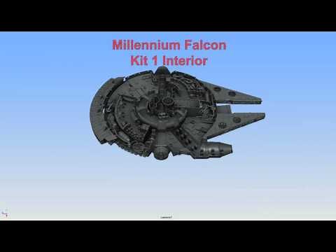Millennium Falcon Interior for 3D Printing Kit 1: Cockpit and Engine Pieces