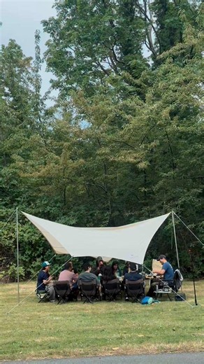 Outdoor cafe - A group setup for a casual coffee meet on a Saturday morning