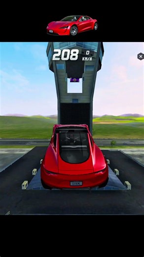 Tesla Roadster 😱 BIGGEST JUMP CHALLENGE 🔥 | Extreme Car Driving Simulator #shorts
