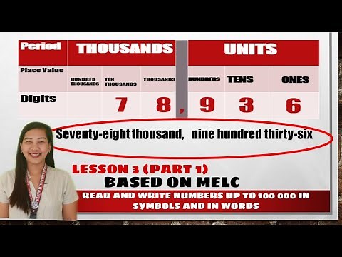 MATH 4 WEEK 1 LESSON 3 READ AND WRITE NUMBERS UP TO 1000 000 IN SYMBOLS AND IN WORDS