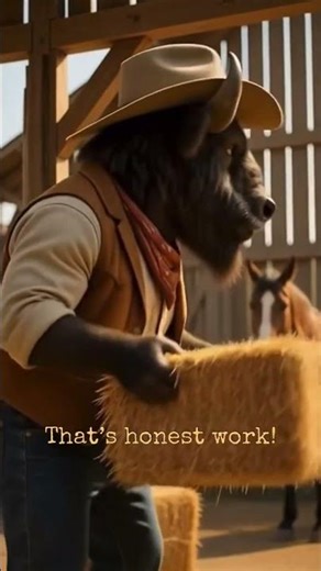 What If a Buffalo Was a Cowboy? 🦬🤠 | Animals at Work #shorts