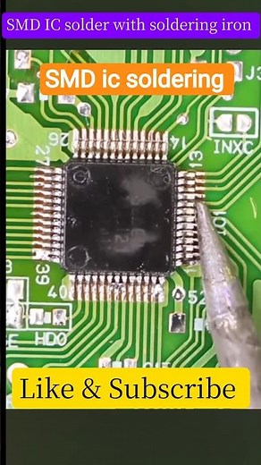 How to solder SMD IC using soldering iron #shorts