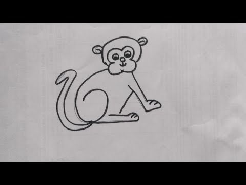 Monkey Drawing and Coloring 🐒 | Easy Cute Monkey Drawing for Kids