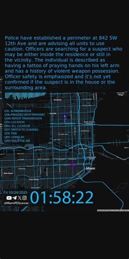 ARMED SUSPECT SEARCH – 842 SW 12th Ave | Miami PD #Shorts