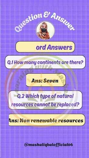 Unit#7 One word answer||The Earth And it's Resources||Amazing science #class4