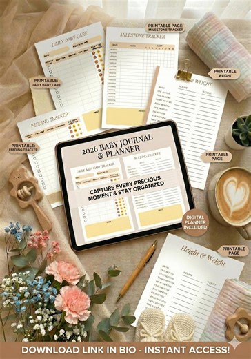 Minimal Baby Journal Printable | Newborn Routine Tracker | Baby Milestone Journal | Digital Baby Planner PDF - Etsy