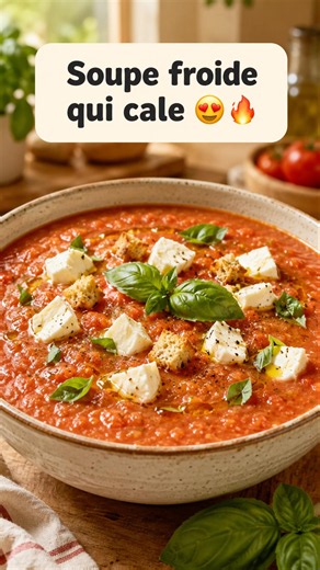 Soupe froide qui cale 😍🔥 Tomates Mozza Basilic