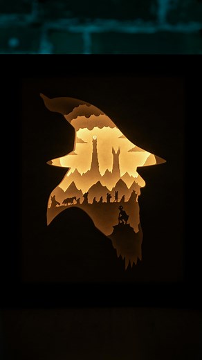 4.4K views · 2.7K reactions | The Lord of the Rings DIY Lightbox  ✂️ Do you like it? Make the same! You can find full DIY tutorial and printable templates for cutting via the link in my profile description  #lordoftherings #lotr #lightbox | Dr. Papperoni | Facebook