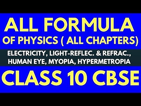 CLASS 10 ALL SCIENCE FORMULAS