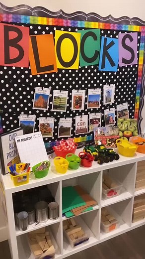 Apple themed blocks center with Fall STEM I Can Build Challenges! #fyp #preschool #blockscenter #appletheme #teachersoftiktok #teacher
