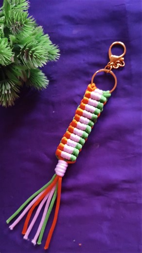 Diy macrame keychain tutorial 🇮🇳 Easy steps for beginners🇮🇳 tricolour Republic day #republicday