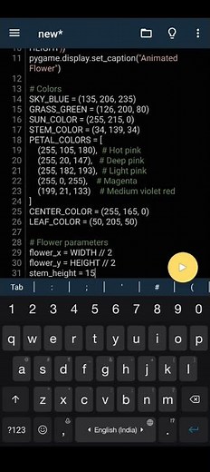 pydroid programming structure #animation