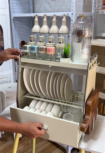 Efficient Large Capacity Dish Rack Organizer for Kitchens
