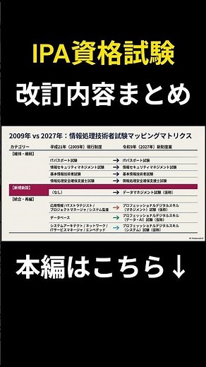 【IT業界必見】令和9年、IPA資格試験が激変！新制度の全貌と注目ポイントを徹底解説 #情報処理技術者試験 #ITエンジニア #IT資格 #itパスポート #基本情報技術者試験 #ai活用