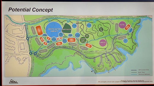 Potential concepts for development near Lake Crabtree presented to RDU Board