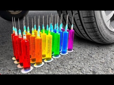 The Best compilation of Crushing things with Car wheel ASMR | Car vs Giant balloons with toothpastes