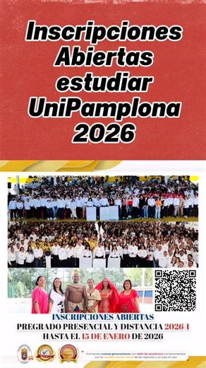Inscripciones abiertas para empezar el 2026 estudiando gratis en la Universidad de Pamplona‼️ #universidaddepamplona #estudiar #inscripcionesabiertas #gratuidad #colombia🇨🇴 | Diego Bohada