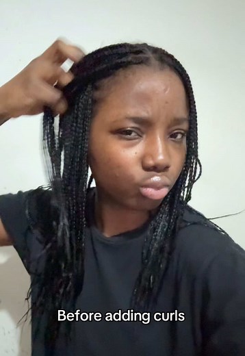 Black Braids with Added Curls