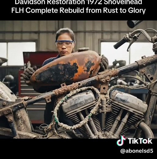ASMR Harley-Davidson Restoration | 1972 Shovelhead FLH Complete Rebuild from Rust to Glory#asmr #restored #restoration #restored