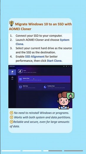 Migrate Windows 10 to SSD in One Click (Fast & Safe Guide!) #clone #windows10 #hdd #ssd #migration