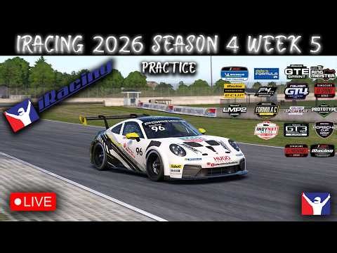 iRacing S4 W5 Practice | GT3 Indy, GTE Le Mans, IMSA Long Beach & Porsche Cup Road America